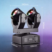 Lumière de scène rotative à double tête mobile 100W pour DJ, lampe KTV, bar, laser avec télécommande et commande vocale