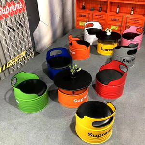 Sofá de Barril de Petróleo Estilo Industrial Popular en Internet, Mesa y Silla de Hierro Forjado para <span class=keywords><strong>Bar</strong></span>, Cafeterí<span class=keywords><strong>a</strong></span>, Tienda de Té con Leche, Oficina, Área de Descanso - Product Image 3