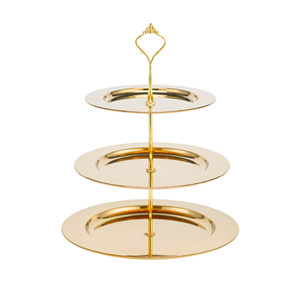 Espositore per Dessert a Più Livelli - Vassoio per Torte in Acciaio Inox, Torre per Tè del Pomeriggio, Porta Frutta e <span class=keywords><strong>Pasticceria</strong></span> - Product Image 1