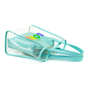 Custom Logo Bolsa De Compras Clear Pvc <strong>Swimming</strong> Beach <strong>Bags</strong> Large Travel Shopping Tote Soft Canvas Handle <strong>Women</strong> Transparent <strong>Bag</strong> - Product Image 6