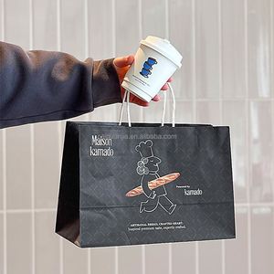 กระเป๋าใส่ชานมสั่งผลิตถุงบรรจุภัณฑ์สำหรับซื้อกลับบ้านพิมพ์โลโก้ได้ตามต้องการ - Product Image 4