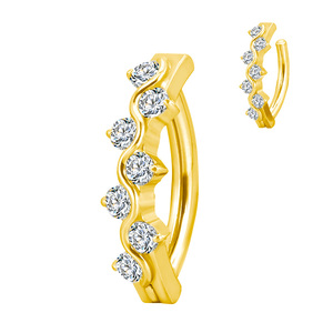 GZN Anneaux de <span class=keywords><strong>nombril</strong></span> incurvés en titane ASTM F-136 sertis de zircone cubique, bijoux de <span class=keywords><strong>piercing</strong></span> en gros - Product Image 6