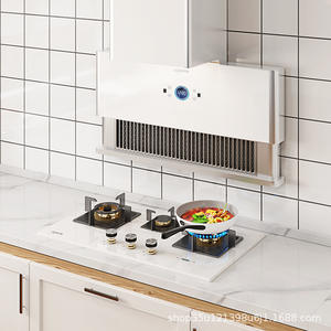 Hotte de cuisine moderne avec débit d'air minimum de 32 mm, aspiration supérieure, panneau en verre trempé, système de ventilation de cuisine blanc - Product Image 4