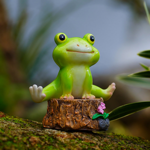 Petite grenouille décorative pour jardin, plante en pot, ornement de balcon, cour, rocaille, artisanat paysager, paysage miniature, décoration intérieure - Product Image 2