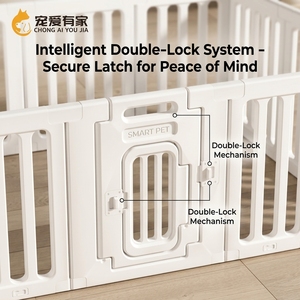 卸売75cm高ペット用プレイペン、モジュール式犬用フェンス、室内子犬用運動ペン（ドア付き）、中型小型犬用、メーカー直販 - Product Image 4