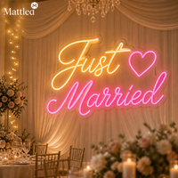 Letrero de Neón LED Personalizado 'Recién Casados', Luz Decorativa para Bodas, Diseño Gratuito, Entrega Rápida para Fondo de Fiesta de Bodas