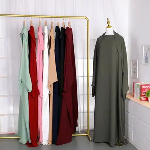 Nuovo abito musulmano Dubai Abaya con due strati Khimar musulmano Abaya donna abbigliamento musulmano Jilbab Abaya