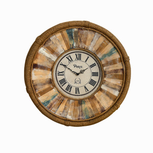 Wooden Round Wall <b>Clock</b> <b>Battery</b> Powered Single Face For Living Room Bedroom Home Decoration - Product Image 5