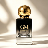 Bouteilles de parfum en verre transparent mat/givré personnalisées de luxe en gros, vides, 30ml 50ml 100ml, avec vaporisateur et base lourde, boîte cadeau noire