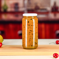 Pot en verre flint Paragon haut de gamme de 200 ml, 250 ml, 375 ml, 500 ml, 720 ml pour l'emballage alimentaire, les conserves d'olives, les sauces, les cornichons et les chutneys