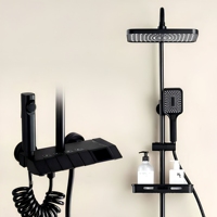 Robinet de lavabo pour salle de bain, collection douche pluie, purificateur d'eau, affichage numérique LED, pommeau de douche quatre fonctions