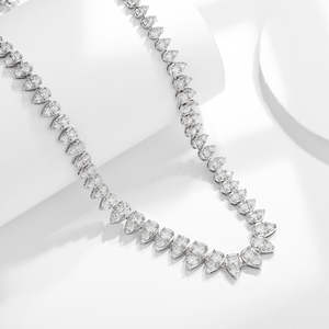 Collar de Moissanita de Estilo Étnico, Chapado en Oro sobre Plata 925, Unisex, Lujoso y a la Moda, para Bodas, Fiestas, Aniversarios y Graduaciones - Product Image 3