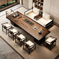Nouvelle table à thé en bois massif de style chinois pour salon, bureau, réception et salle de réunion - ensemble table et chaises haut de gamme