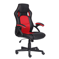 Chaise de bureau ergonomique moderne de style course automobile en cuir PU pivotante, chaise de jeu sur ordinateur, chaise de bureau pour enfants