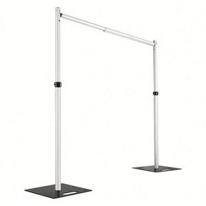 6-10 ft Adjustable Aluminum Single Horizontal Bar <b>Backdrop</b> <b>Stand</b> Curtain Decoration Pipes for Exhibition Wedding - Product Image 1
