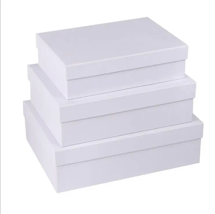 사용자 정의 재활용 종이 일반 흰색 뚜껑 및 기본 상자 선물 포장 상자