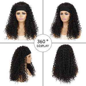 Peluca de pelo sintético rizado profundo y largo estilo diadema africana para mujer, peluca <span class=keywords><strong>con</strong></span> diadema para mujer, <span class=keywords><strong>postizo</strong></span> de moda de aspecto Natural, uso diario - Product Image 3