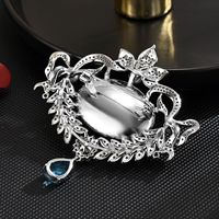 TIANSHE Broche Vintage en Cristal Bleu, Accessoire de Mode Industriel pour Costume