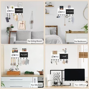Cross-border wooden bookshelf, living room entryway key and coat <b>rack</b>, simple wooden wall <b>shelf</b> - Product Image 4