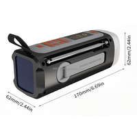Radio FM DAB d'urgence portable 4500mAh Radio extérieure solaire à manivelle Haut-parleur BT sans fil avec lanterne d'alarme SOS et lampe de poche