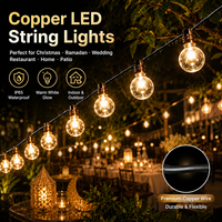Guirlandes lumineuses LED d'extérieur étanches IP65 à lumière continue pour camping, auvent, jardin, avant-toit, fête, terrasse