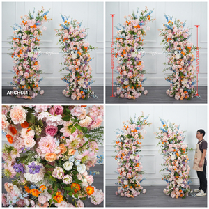 ซุ้มดอกไม้งานแต่งงาน ซุ้มดอกไม้ประดิษฐ์รูปแตร จัดดอกไม้ผ้าไหมสำหรับตกแต่งฉากหลังงานปาร์ตี้ - Product Image 3