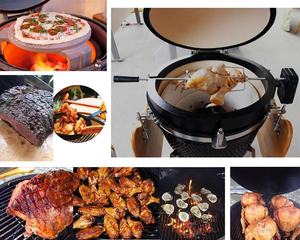 Kamado — rôtissoire en acier inoxydable, pour Barbecue, grill à charbon en céramique, rôtisserie, moteur - Product Image 5