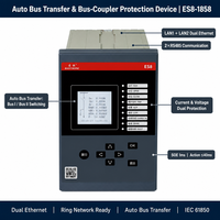 Relais de protection EastSong ES8-1858 pour bus de transfert automatique, triphasé 5A, double Ethernet LAN1+LAN2, réseau en anneau RS485