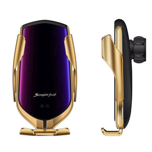 Sujeción automática coche cargador inalámbrico 10W de carga rápida para Iphone 11 <span class=keywords><strong>Pro</strong></span> XR XS <span class=keywords><strong>Huawei</strong></span> <span class=keywords><strong>P30</strong></span> <span class=keywords><strong>Pro</strong></span> Qi de infrarrojos sensor de titular del teléfono - Product Image 1