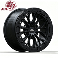 Nouvelles jantes forgées 18-26 pouces noir mat, style beadlock simulé, multi-rayons découpés, concave profond 20mm pour pick-up et SUV robustes