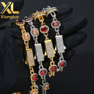 Pulsera de tenis unisex de lujo ligero de alta gama, estilo europeo-americano, con engaste de gema de color tipo garra, chapado de 0.3mm, moda transfronteriza - Product Image 3