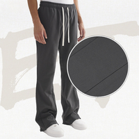 Pantalon évasé en molleton de coton surdimensionné Custom Essentials pour hommes et femmes, coupe droite, jambe large, style baggy, effet empilé
