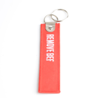 Porte-clés brodés personnalisés avec logo personnel, design sur mesure, couleur et forme personnalisées, en coton, cadeau promotionnel portable