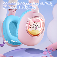 Headphone nirkabel telinga kucing LED lucu, Headset Gaming Cosplay dapat dilipat dengan mikrofon untuk 5.4 IPX4 tahan air jangkauan 15m