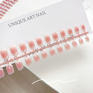 <span class=keywords><strong>Faux</strong></span> <span class=keywords><strong>Ongles</strong></span> à Coller Style Français Nude Pur, Couverture Complète, Forme Carrée Courte, Taille Personnalisée, 120 Pièces/Set - Product Image 6