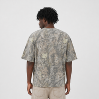T-shirts pour hommes personnalisés, 100% coton américain, respirants, imprimés camouflage sur toute la surface, impression graphique, coupe courte, style boxy