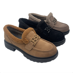 Mocasines Negros de Plataforma de PU para Mujer, con Hebilla Ajustable y Punta Redonda, Zapatos Cómodos para el Trabajo y Ocasiones Elegantes - Product Image 1