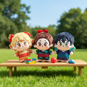 3 modèles de figurines d'anime japonais, poupée de dessin animé <span class=keywords><strong>Tanjiro</strong></span> Zenitsu, figurine en peluche douce, jouets en coton de 10 cm, pendentif, cadeaux de remise de diplôme - Product Image 1