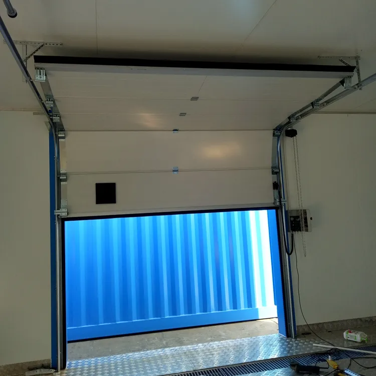 Industrial Sectional Overhead Garage Doors 40/50 mm panel Industrial Lifting warehouse Door with door(with windows)
