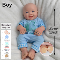 URCHOICE 13 ''Poupée bébé à bouche ouverte Membres mobiles Poupée bébé nouveau-né en silicone pour les établissements d'apprentissage précoce
