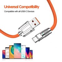120W 6A câble de charge Super rapide métal alliage de Zinc silicone liquide Micro USB type-c chargeur câble de données pour téléphone Android