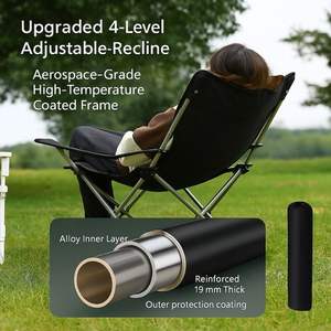 Heavy Duty Aluminum Frame Modern <b>Foldable</b> Picnic <b>Chair</b> for Outdoor Use - Product Image 2