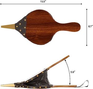 Souffler — cloche <span class=keywords><strong>de</strong></span> <span class=keywords><strong>feu</strong></span> en <span class=keywords><strong>bois</strong></span> et cuir, antique, montante - Product Image 3