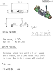 Commande directionnelle hydraulique manuelle à solénoïde 4WEMM6 - Product Image 5