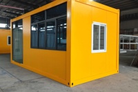 Maison conteneur moderne personnalisée en kit avec double vitrage trempé et toit incliné pour villa, école, hôpital