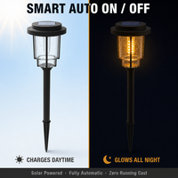 Lampe solaire d'extérieur pour allée, avec capuchon en métal noir, ampoule Edison, 14 lumens, pour jardin et allée