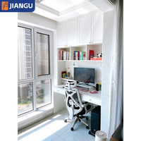 Bureau mural combiné minimaliste sur mesure avec armoire supérieure pour PC et ordinateur portable à domicile