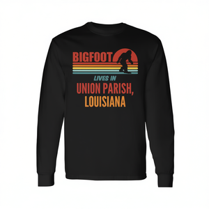 Maglietta a maniche lunghe Bigfoot Lives In Union Parish Louisiana - Product Image 2