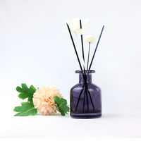 Flacon en verre élégant et luxueux pour huiles essentielles et parfums d'aromathérapie avec couvercle, diffuseur de parfum, bâtonnets parfumés en verre, flacon à roseaux.