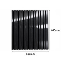 Nouveaux panneaux muraux acoustiques en fibre de polyester, surface noire brillante, panneaux absorbants du son, panneaux décoratifs à lattes